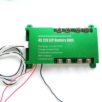 4s 12v 250a Lifepo4 배터리 BMS 스크류형 공통 포트는 연속하여 40v에 견딥니다