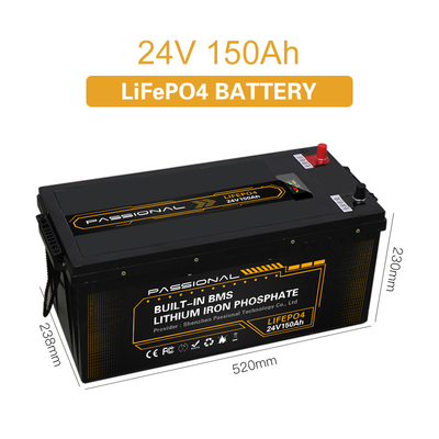 BMS와 전기 지게차 EV 태양계 에너지 저장 LFP 건전지 팩 24V 150Ah